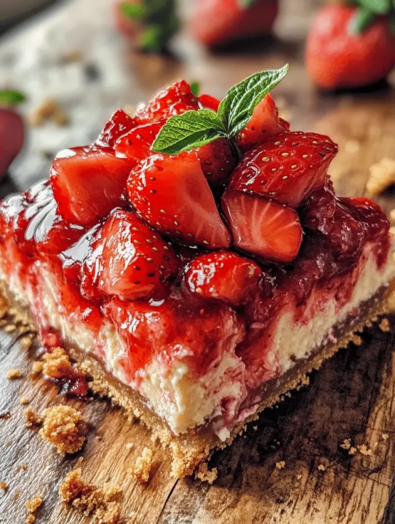 When it comes to desserts that effortlessly steal the show, strawberry cheesecake bars certainly take the cake. These delightful treats combine the luxurious creaminess of classic cheesecake with the bright, refreshing flavor of fresh strawberries, making them an irresistible option for any occasion. Whether you're hosting a family gathering, attending a potluck, or celebrating a special milestone, these strawberry cheesecake bars are sure to impress your guests and leave them craving more.