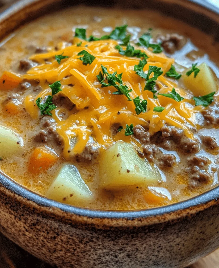 Cheeseburger soup may sound like a modern creation, but its roots can be traced back to traditional comfort foods that have been enjoyed for generations. The concept of combining ground beef, cheese, and vegetables into a single dish is a timeless culinary practice that embodies the essence of home-cooked meals. As families sought to create filling, nourishing dishes that could be made with basic pantry staples, cheeseburger soup emerged as a popular choice, especially during the colder months.