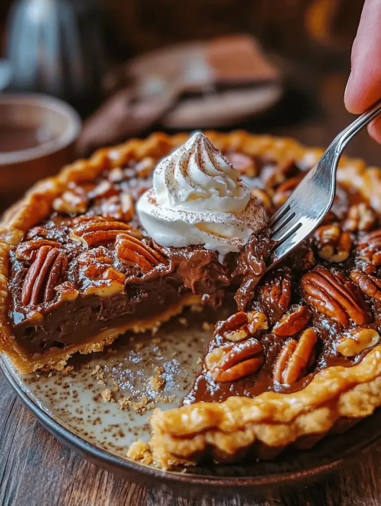 There’s something truly enchanting about the combination of rich chocolate and crunchy pecans in a dessert. This is especially true when we talk about the decadent chocolate pecan pie delight—a dessert that not only tantalizes your taste buds but also adds a touch of elegance to any gathering. Imagine a perfectly baked pie with a glossy, fudgy filling studded with toasted pecans, all nestled in a flaky crust. It's a heavenly creation that beckons chocolate lovers and pie enthusiasts alike.