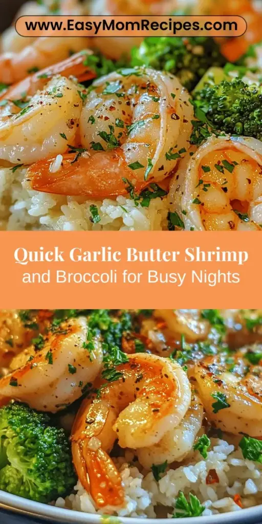 Discover the perfect quick dinner with Garlic Butter Shrimp & Broccoli Delight! This flavorful dish combines succulent shrimp and vibrant broccoli in a rich garlic butter sauce that’s ready in under 30 minutes. Packed with high-quality protein and essential nutrients, it’s a nutritious option for busy weeknights. Enjoy a restaurant-quality meal at home that will impress everyone at the table! #GarlicButterShrimp #HealthyEating #QuickMeals #EasyDinner #SeafoodRecipe #BroccoliLover #DeliciousDishes