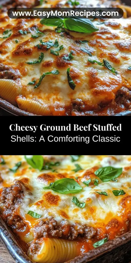 Discover the warmth and comfort of Cheesy Ground Beef Stuffed Shells, a classic Italian dish that combines hearty ground beef, a creamy cheese blend, and rich marinara sauce all nestled in perfectly cooked pasta shells. This recipe is perfect for family gatherings or a cozy dinner at home. With a step-by-step guide, you'll learn how to create this delicious meal that’s not just satisfying but also evokes cherished memories of shared meals. Get ready to impress your loved ones!