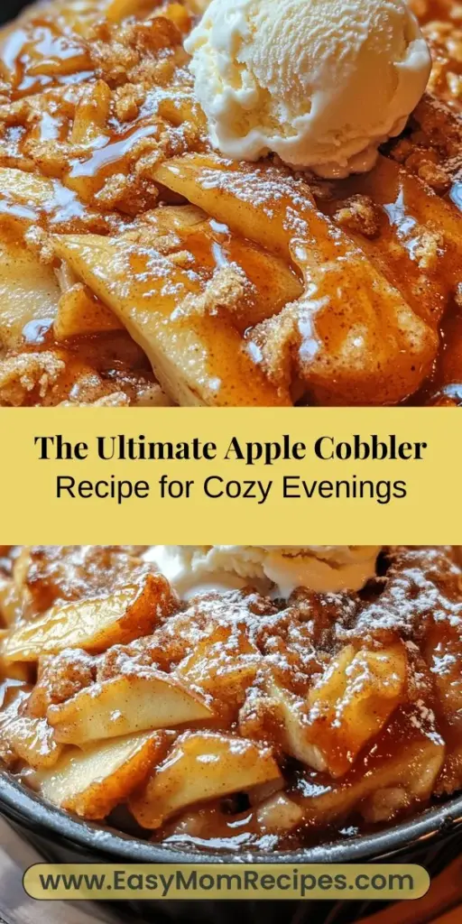 Discover the ultimate comfort dessert with this best apple cobbler recipe! Combining tart Granny Smith and sweet Honeycrisp apples, this delightful treat features a buttery, crumbly topping that pairs perfectly with the warm, spiced filling. Ideal for cozy gatherings, it's easy to make and irresistibly delicious. Serve it warm with a scoop of vanilla ice cream for a truly indulgent experience. #AppleCobbler #Baking #Dessert #Homemade #ComfortFood #FallRecipes #SweetTreats #FamilyRecipes