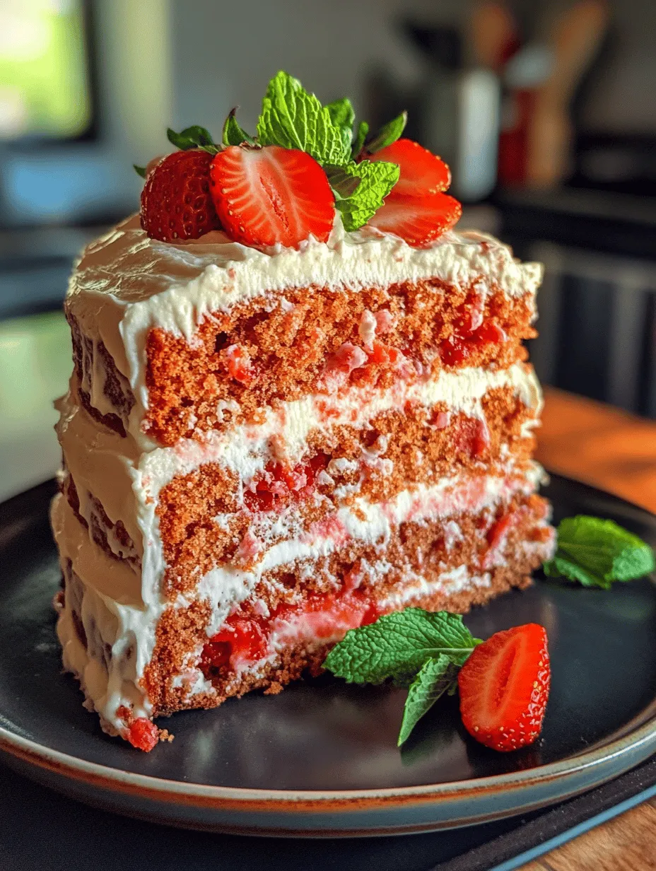 Best Strawberry Layered Cake with Cream Cheese Frosting