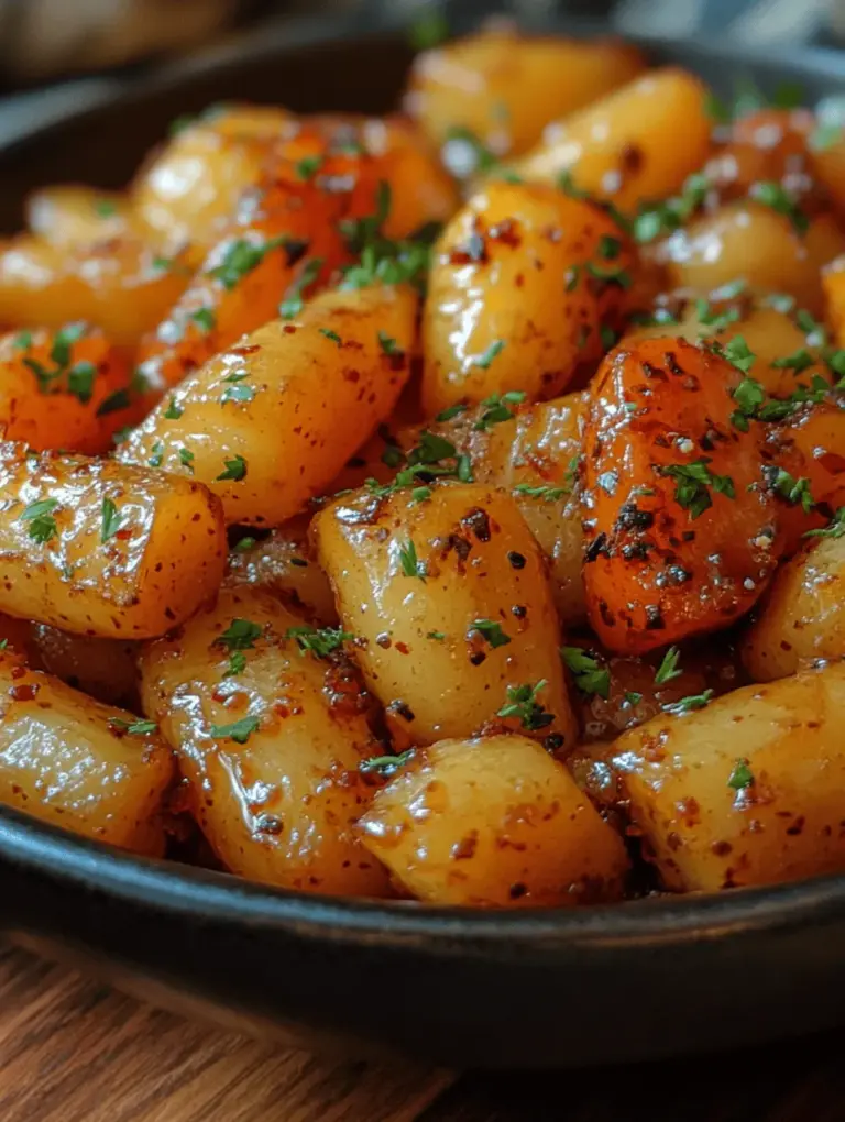 In the world of culinary delights, few dishes can match the charm of Sweet & Savory Maple Glazed Carrots. This exquisite side dish brings together the natural sweetness of fresh carrots and the deep, rich flavor of pure maple syrup, creating a harmonious blend that tantalizes the palate. The appeal of this dish lies not only in its taste but also in its vibrant color, which adds a beautiful touch to any plate. Whether you are preparing a family dinner, a festive holiday feast, or a simple weeknight meal, these maple glazed carrots offer a touch of elegance that complements a wide range of main courses.