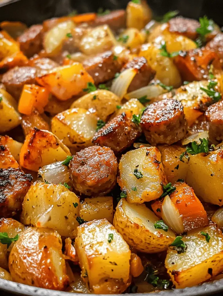 When it comes to comfort food, few dishes can compete with the hearty and satisfying combination of fried potatoes and smoked Polish sausage. This dish, aptly named "Sizzling Glory," celebrates the rich flavors of crispy potatoes paired with the smoky depth of sausage, making it a quintessential meal that transcends culinary boundaries. Whether you're cooking for a busy weeknight dinner or a laid-back weekend gathering with friends and family, this recipe offers a delightful and easy-to-prepare option that is sure to bring everyone together around the table.