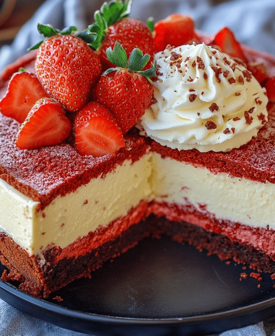 The Red Velvet Cheesecake is a stunning dessert that combines two beloved classics: the rich, velvety texture of red velvet cake and the creamy, indulgent allure of cheesecake. This dessert is not only a feast for the eyes but also a delightful experience for the palate. The vibrant red hue of the cake layer, often associated with celebrations and special occasions, pairs beautifully with the smooth, tangy cheesecake filling, making it a perfect choice for birthdays, anniversaries, or simply a cozy night in.