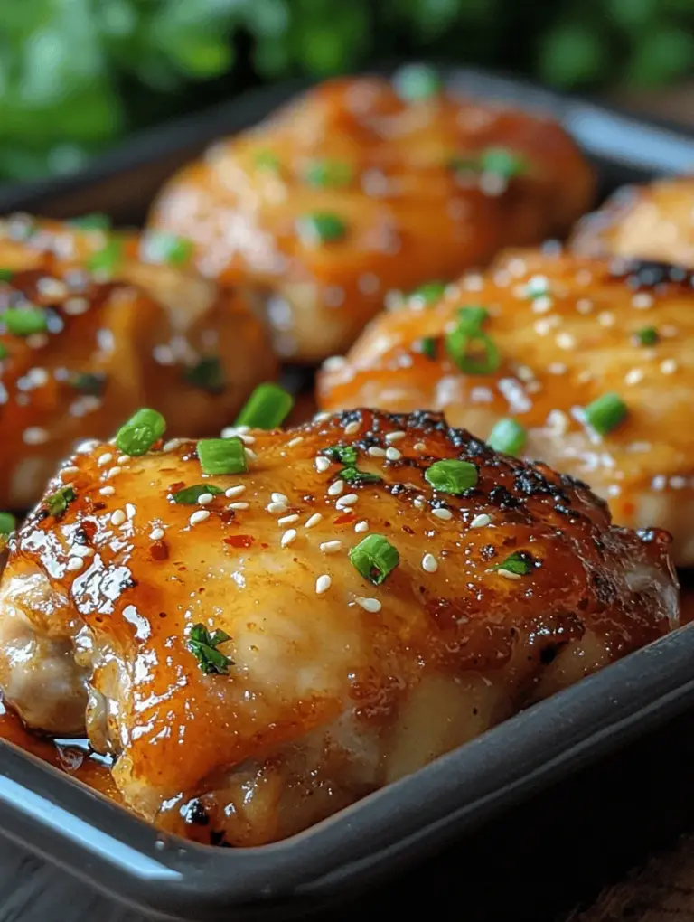 If you're looking to impress at your next dinner gathering or simply want to elevate your weeknight meals, look no further than Sweet & Sticky Honey Garlic Chicken Thighs. This dish is a tantalizing blend of sweet and savory that promises to tantalize taste buds and leave everyone asking for seconds. The key players in this culinary delight are the harmonious combination of rich honey, umami-packed soy sauce, and aromatic garlic. This triad of flavors creates a mouthwatering glaze that clings beautifully to tender chicken thighs, resulting in a meal that's both comforting and satisfying.