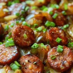 Discover the savory delight of Sizzling Southern-Style Fried Cabbage with Sausage, a dish that effortlessly combines rich flavors and wholesome ingredients. This recipe is not just a meal; it's a celebration of Southern culinary traditions, bringing together the earthy sweetness of cabbage, the smoky richness of sausage, and the aromatic essence of garlic and onions. With its comforting and rustic vibe, this dish is perfect as a hearty side or a satisfying main course, making it a versatile option that is sure to become a staple in your kitchen.