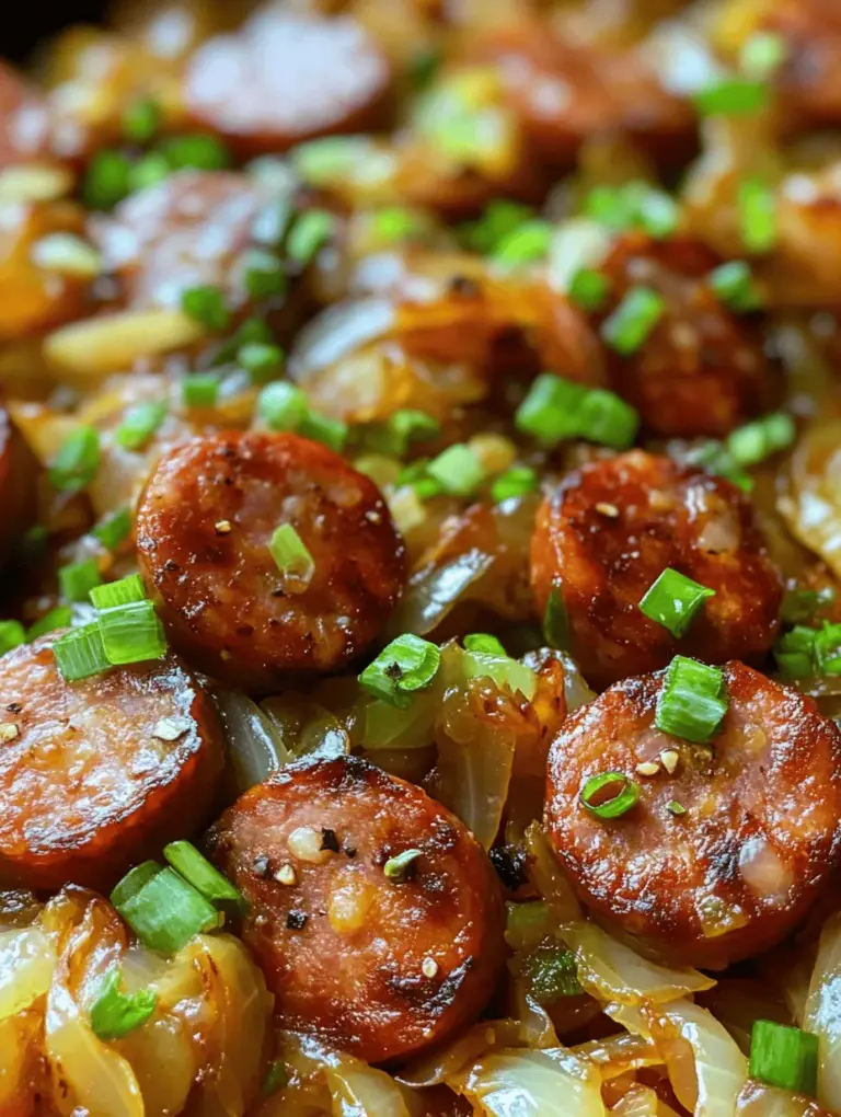 Discover the savory delight of Sizzling Southern-Style Fried Cabbage with Sausage, a dish that effortlessly combines rich flavors and wholesome ingredients. This recipe is not just a meal; it's a celebration of Southern culinary traditions, bringing together the earthy sweetness of cabbage, the smoky richness of sausage, and the aromatic essence of garlic and onions. With its comforting and rustic vibe, this dish is perfect as a hearty side or a satisfying main course, making it a versatile option that is sure to become a staple in your kitchen.