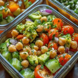 In today's fast-paced world, meal prepping has become an essential strategy for many individuals striving to lead healthier lifestyles while managing busy schedules. The concept is simple: setting aside time to prepare meals in advance, ensuring you have nutritious options readily available throughout the week. This practice not only saves time but also helps in controlling portions and making healthier food choices. One such wholesome option that perfectly embodies these principles is the Chickpea & Avocado Salad.