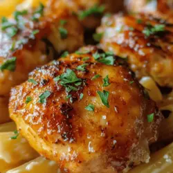 If you’re looking for a dish that beautifully combines comfort and flavor, look no further than Garlic Parmesan Chicken Bites paired with Creamy Pasta. This delightful recipe not only satisfies the taste buds but also creates an inviting atmosphere, making it perfect for family dinners, friendly gatherings, or a cozy night in. The contrast between the crunchy chicken bites and the velvety pasta creates a symphony of flavors and textures that is sure to impress anyone at the table.