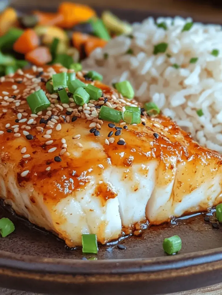 Welcome to a culinary adventure that melds simplicity with exquisite flavors—introducing the Ginger Soy Glazed Cod Delight! This dish is not just a meal; it's an experience that tantalizes the taste buds while keeping health at the forefront. Cod, a versatile and mild-flavored fish, beautifully absorbs the savory and aromatic notes of ginger and soy sauce, creating a delightful harmony that is sure to impress.
