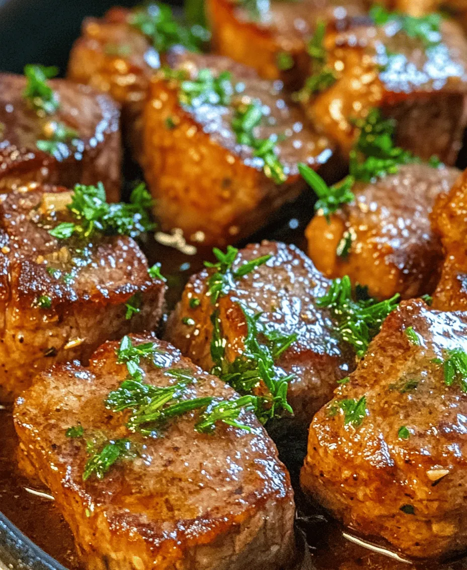 Steak bites are a culinary delight that bridges the gap between casual comfort food and scrumptious gourmet dining. They are an ideal choice for quick weeknight dinners or elegant gatherings with family and friends. These bite-sized pieces of steak, seared to perfection and tossed in a luscious garlic butter sauce, offer a burst of flavor that is simply irresistible. With the rich, savory notes of the garlic butter sauce elevating the natural taste of the steak, every bite becomes an experience to savor.