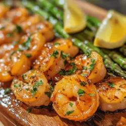 Lemon Pepper Shrimp & Asparagus is not just a meal; it’s a vibrant celebration of flavors that perfectly balances health and taste. This dish features succulent shrimp paired with crisp asparagus, all brought together by the zesty kick of lemon and the warmth of black pepper. It’s a quick and nutritious option that fits seamlessly into the busy lifestyles we often lead today. With the right preparation, you can have this delightful dish on your table in under 30 minutes, making it an ideal choice for weeknight dinners or a quick lunch.