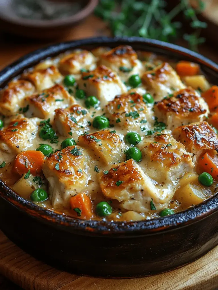 There’s something undeniably comforting about a warm, savory chicken pot pie. This classic dish has earned its place as a beloved staple in kitchens across America, and for good reason. With its flaky crust enveloping a rich, creamy filling packed with tender chicken and vibrant vegetables, chicken pot pie is more than just a meal—it’s a delightful experience that evokes nostalgia and warmth. Whether it’s a chilly winter evening or a casual family gathering, this dish is perfect for any occasion, seamlessly bringing people together around the dinner table.