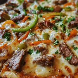 Imagine biting into a slice of pizza where the flavors of a classic Philly cheesesteak come alive in every mouthful. This is precisely what you get with Philly Cheesesteak Pizza Delight—a scrumptious marriage of two beloved comfort foods that have captured the hearts and appetites of many. This unique recipe combines the savory, meaty goodness of the Philly cheesesteak with the comforting, cheesy, and crispy elements of pizza, creating a dish that is not only delicious but also incredibly easy to prepare.