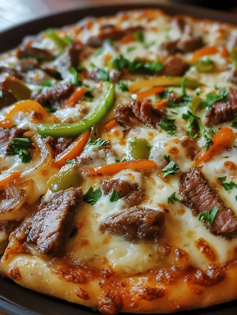 Imagine biting into a slice of pizza where the flavors of a classic Philly cheesesteak come alive in every mouthful. This is precisely what you get with Philly Cheesesteak Pizza Delight—a scrumptious marriage of two beloved comfort foods that have captured the hearts and appetites of many. This unique recipe combines the savory, meaty goodness of the Philly cheesesteak with the comforting, cheesy, and crispy elements of pizza, creating a dish that is not only delicious but also incredibly easy to prepare.