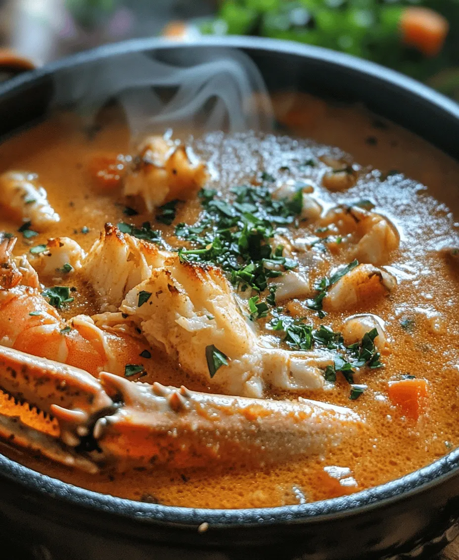 Welcome to a culinary adventure that will transport your taste buds to the coastal shores of France. Today, we will be diving into the world of Crab and Shrimp Seafood Bisque, a luxurious and creamy dish that is sure to impress at any gathering. This bisque is more than just a soup; it's a harmonious blend of flavors that captures the essence of the ocean, showcasing the delicate sweetness of crab and the briny richness of shrimp.
