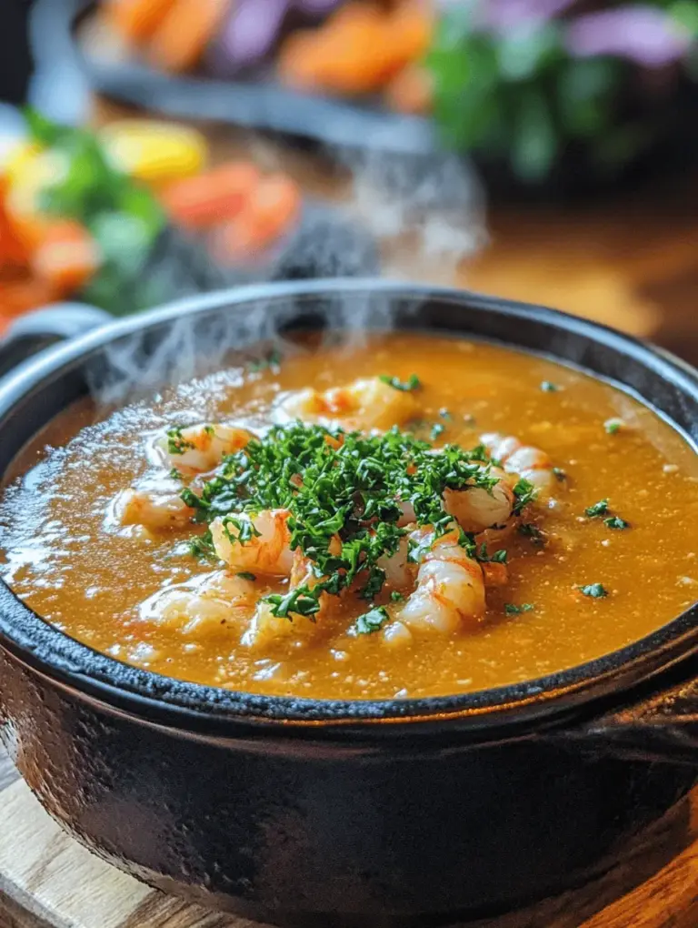 Welcome to a culinary adventure that will transport your taste buds to the coastal shores of France. Today, we will be diving into the world of Crab and Shrimp Seafood Bisque, a luxurious and creamy dish that is sure to impress at any gathering. This bisque is more than just a soup; it's a harmonious blend of flavors that captures the essence of the ocean, showcasing the delicate sweetness of crab and the briny richness of shrimp.