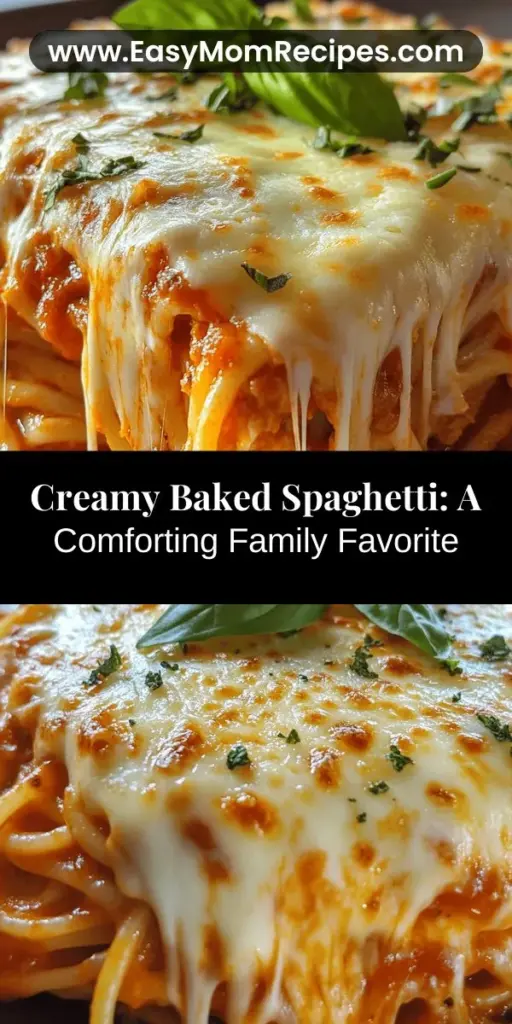 Discover the ultimate comfort food with Creamy Baked Spaghetti Delight! This easy and delicious recipe takes classic spaghetti to new heights, combining tender pasta with a rich, creamy cheese mixture and flavorful marinara sauce. Perfect for family dinners or potlucks, this dish is customizable with optional proteins like Italian sausage or ground beef. Experience layers of gooey, cheesy goodness that are sure to please even the pickiest eaters. Enjoy a hearty meal that feels like a warm hug!
