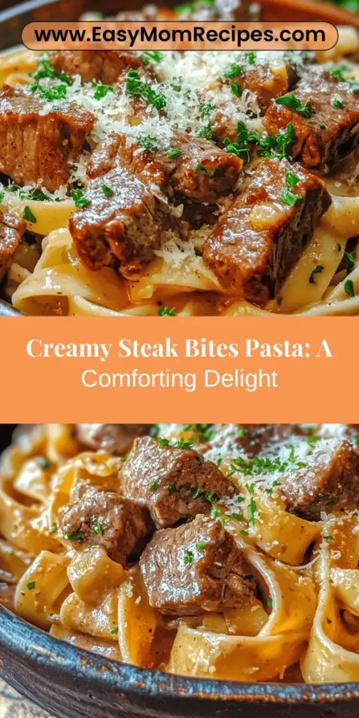 Indulge in a delicious creamy steak bites pasta that balances richness and comfort in every bite. This versatile recipe features tender sirloin steak tossed with your favorite pasta, a rich creamy sauce, and fresh ingredients. Perfect for weeknight dinners or special occasions, it’s easy to customize with different veggies or pasta types. Elevate your dining experience with this savory dish that everyone will love! #PastaRecipe #CreamySteakBites #ComfortFood #EasyDinner #FoodieFavorites