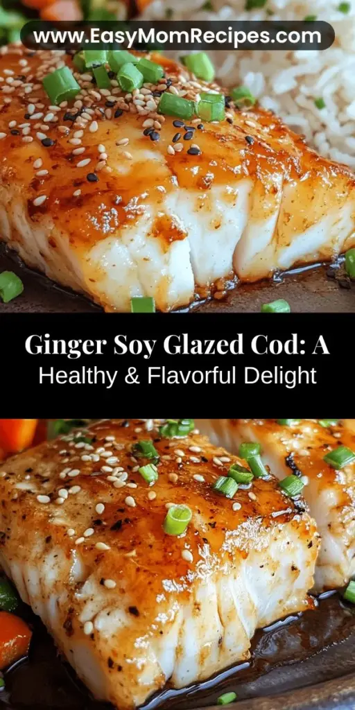Embark on a culinary journey with Ginger Soy Glazed Cod Delight, a dish that perfectly blends simplicity with rich, vibrant flavors. Cod, a nutritious fish, takes on the delightful kick of ginger and the umami of soy sauce, making every bite a tantalizing experience. With ingredients like honey, sesame oil, and garlic, this dish not only offers an explosion of taste but also numerous health benefits. Perfect for enhancing your meals while keeping health in mind, try this quick and delicious recipe today!