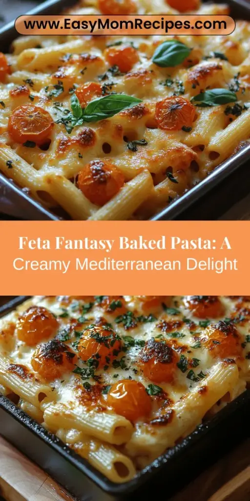 Experience the delightful flavors of Feta Fantasy Baked Pasta, a modern twist on classic baked pasta. This easy-to-make dish combines creamy feta cheese, sweet cherry tomatoes, and aromatic garlic, creating a comforting and satisfying meal perfect for any occasion. Enjoy the rich Mediterranean flavors while benefiting from the wholesome ingredients. This recipe provides a wonderful balance of taste and nutrition, making it a hit with family and friends alike. Get ready to impress at your next dinner!