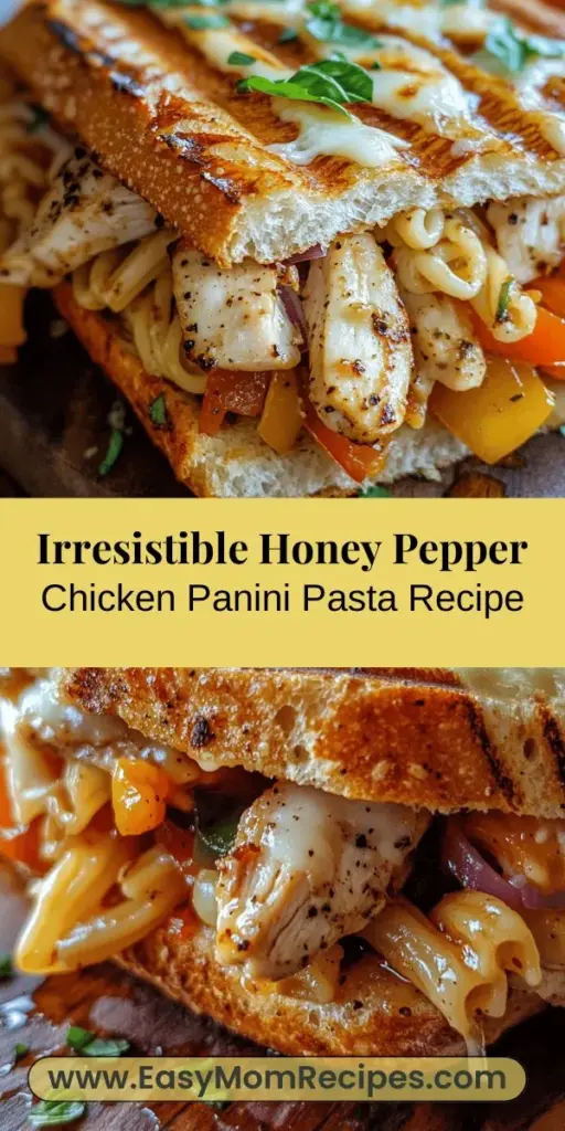 Discover the ultimate comfort food with this Best Honey Pepper Chicken Panini Pasta recipe! This dish combines the sweetness of honey, a spicy kick from pepper, and tender chicken, all wrapped in al dente pasta. Perfect for gathering with family or impressing friends, it's a delightful, versatile meal that’s easy to make on a busy weeknight. Enjoy the wonderful balance of flavors and textures! #PastaRecipes #ChickenPanini #ComfortFood #DinnerIdeas #HomemadeDeliciousness