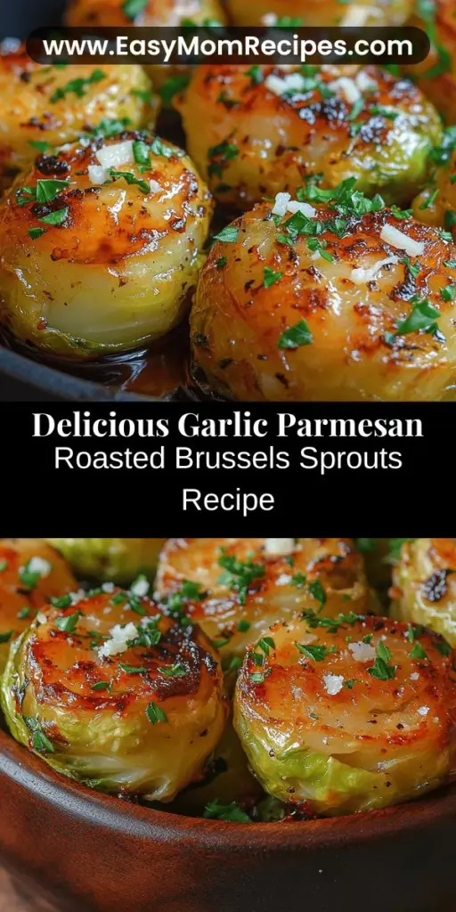 Discover the irresistible Garlic Parmesan Roasted Brussels Sprouts, a delicious and healthy side dish that transforms these once-underappreciated veggies into a flavor sensation. This recipe highlights the savory notes of garlic combined with the nutty richness of Parmesan, ensuring each bite is packed with flavor. Not only are these sprouts a treat for the taste buds, but they're also loaded with vitamins and minerals, making them a nutritious addition to any meal. Perfect for festive gatherings or casual dinners, this easy-to-follow recipe will impress friends and family alike. Enjoy the delightful crunch and vibrant taste of this modern twist on a classic vegetable!