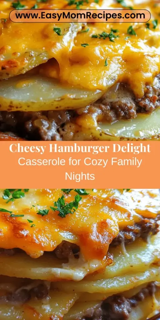Create a cozy family dinner with the Cheesy Hamburger Delight Casserole, a dish that combines the hearty flavors of ground beef, creamy cheeses, and tender potatoes. This versatile casserole is perfect for busy weeknights or potluck gatherings, and it can easily be prepared in advance. With its creamy texture and rich taste, it’s sure to satisfy both kids and adults alike. Serve it alongside a fresh salad for a complete meal that everyone will love.