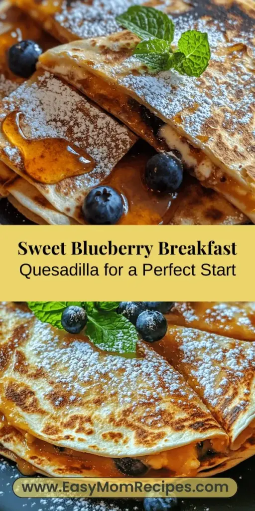 Discover the joy of a flavorful morning with the Blueberry Breakfast Quesadilla, a delightful twist on traditional breakfast! This easy recipe combines fresh blueberries, creamy cheese, and warm tortillas to create a nutritious and satisfying meal. Perfect for busy weekdays or leisurely weekends, this dish is not only visually appealing but also packed with health benefits. Elevate your breakfast routine and impress your family with this simple yet gourmet-style treat.