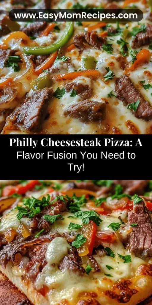 Discover the delicious fusion of flavors with Philly Cheesesteak Pizza Delight! This unique recipe combines the rich, savory goodness of a classic Philly cheesesteak with the cheesy, crispy charm of pizza, making it an instant crowd-pleaser. Perfect for family dinners, game days, or casual gatherings, this easy-to-make dish allows for customization to suit your taste. Elevate your next meal with this culinary masterpiece that everyone will love!