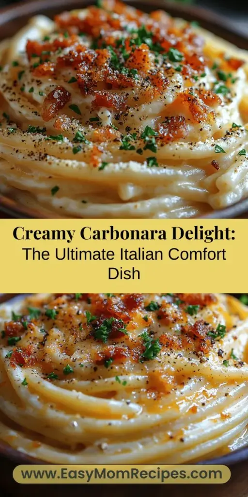 Dive into the rich flavors of Italy with this Creamy Carbonara Delight recipe. Discover the perfect blend of pancetta or guanciale, Pecorino Romano cheese, and freshly cracked black pepper, creating a comforting dish that impresses every time. Learn about the origins of carbonara, essential ingredients, and simple preparation steps that make this classic meal accessible for any cook. Treat yourself and your guests to a beloved Italian favorite that celebrates culinary tradition and indulgence.