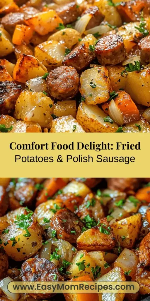 Discover the comfort of Sizzling Glory, a delicious dish featuring fried russet potatoes and smoked Polish sausage. This mouthwatering recipe combines the crispy potatoes with smoky flavors, creating a perfect meal for any occasion. With simple, high-quality ingredients like onions, garlic, and bell peppers, you'll enjoy a delightful cooking experience that brings families together. Try this easy recipe for a satisfying dinner that evokes warmth and nostalgia!