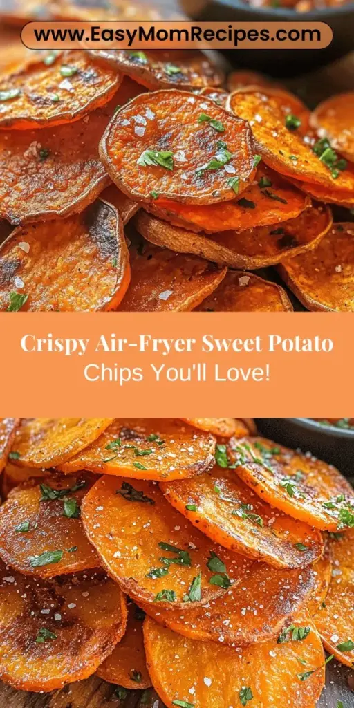 Elevate your snacking game with this easy and delicious air-fryer sweet potato chips recipe! These crispy, crunchy chips are not only rich in vitamins A and C but also packed with fiber, making them the perfect healthy snack. With customizable seasonings, you can tailor the flavors to your liking. Enjoy them solo or with your favorite dips for a versatile treat. Try this guilt-free delight today! #SweetPotatoChips #HealthySnacks #AirFryerRecipes #SnackTime #CrispyTreats