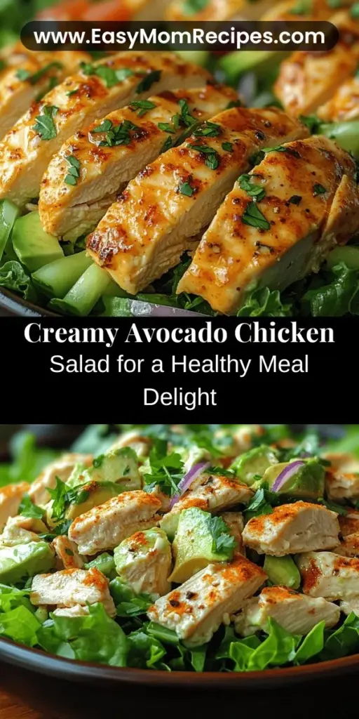 Discover the creamy avocado chicken salad, a nutritious and flavorful meal perfect for any occasion. Packed with healthy fats from avocado, lean protein from chicken, and tangy goodness from Greek yogurt, this dish is as satisfying as it is delicious. Ideal for lunch, picnics, or a quick dinner, it's a delightful blend of textures and flavors. Enhance your culinary repertoire with this salad that promises health benefits while delivering a rich taste experience.
