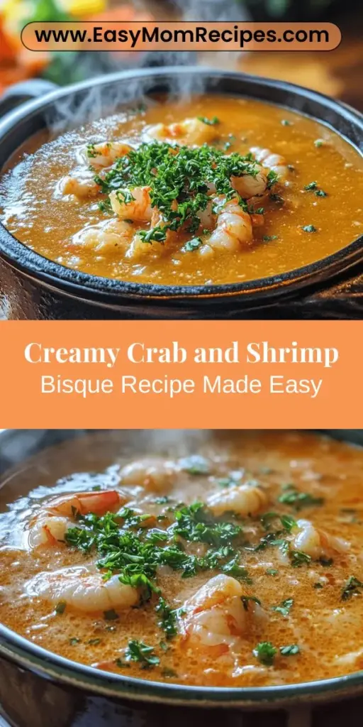Dive into a culinary delight with our Crab and Shrimp Seafood Bisque! This creamy, rich soup combines the sweet flavors of crab and the briny essence of shrimp, creating an indulgent experience perfect for any occasion. Learn how to prepare this luxurious dish step by step, from selecting fresh ingredients to savoring the final product. Impress your guests with a bowl of bisque that embodies warmth and sophistication. #SeafoodBisque #CrabAndShrimp #CookingGuide #ElegantDining #ComfortFood