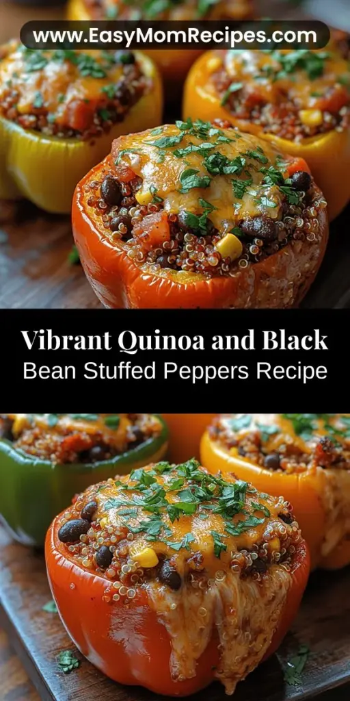 Discover the bright and nutritious world of Colorful Quinoa and Black Bean Stuffed Bell Peppers! This vibrant meal combines protein-rich quinoa, fiber-packed black beans, and fresh vegetables, making it a feast for both the eyes and the palate. Perfect for any occasion, these stuffed peppers are not just delicious but also gluten-free and vegan, accommodating various dietary needs. Explore the benefits and easy preparation steps of this wholesome dish and bring flavor to your table!