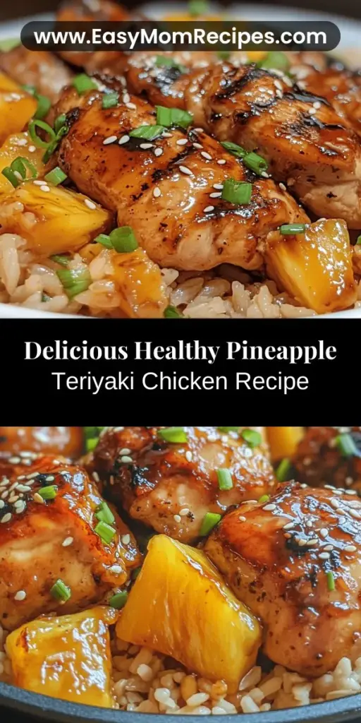 Discover the vibrant flavors of Healthy Pineapple Teriyaki Chicken, a nutritious twist on a classic Asian dish. This easy-to-make recipe features lean chicken and juicy pineapple, combined with a homemade low-sodium teriyaki sauce that delights your taste buds. Packed with vitamins and protein, it’s perfect for families seeking healthier meal options. Pair it with brown rice or quinoa for a complete meal that satisfies both your cravings and wellness goals. Enjoy the goodness of fresh ingredients while embracing a balanced lifestyle!
