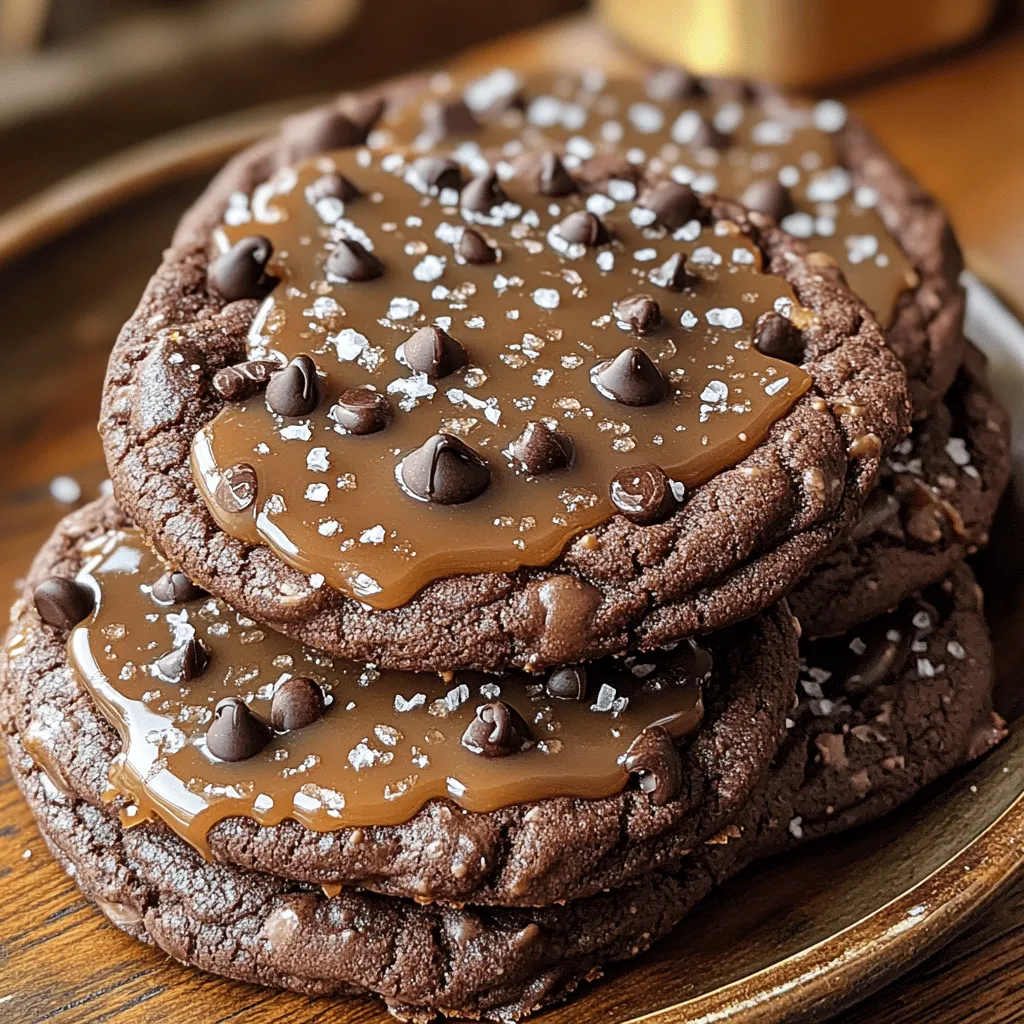 Scrumptious Salted Caramel Dark Chocolate Cookies