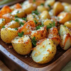 In the realm of comfort food, few dishes can rival the satisfaction derived from perfectly roasted potatoes. Crispy on the outside and fluffy on the inside, these Crispy Parmesan Roasted Potatoes elevate a simple side dish into a gourmet experience that is both delightful and approachable. This recipe is a perfect blend of simplicity and flavor, making it an ideal accompaniment to any meal. Whether you’re hosting a lively family gathering or enjoying a quiet dinner at home, these roasted potatoes are sure to impress even the most discerning palates.