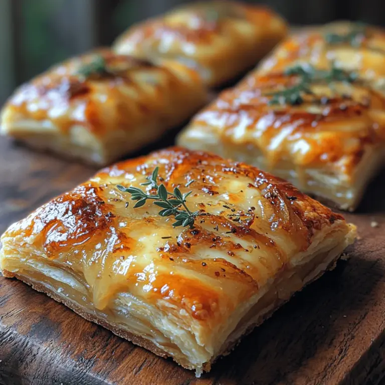 Puff pastry is the backbone of this tart. Its flaky layers create a delightful texture that contrasts beautifully with the creamy filling. When baked, puff pastry puffs up and forms air pockets, resulting in a light and airy crust that is both crispy and tender.
