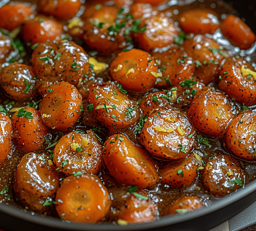 If you're searching for a side dish that perfectly balances simplicity and sophistication, look no further than Brown Butter Honey Glazed Carrots. This recipe transforms humble carrots into a delectable dish that elevates any meal. The unique combination of nutty brown butter, natural sweetness from honey, and fragrant thyme results in a dish that is not only visually appealing but also bursting with flavor. Whether served alongside roasted chicken, grilled steak, or even a cozy vegetarian pasta, these glazed carrots are sure to impress your family and guests alike.