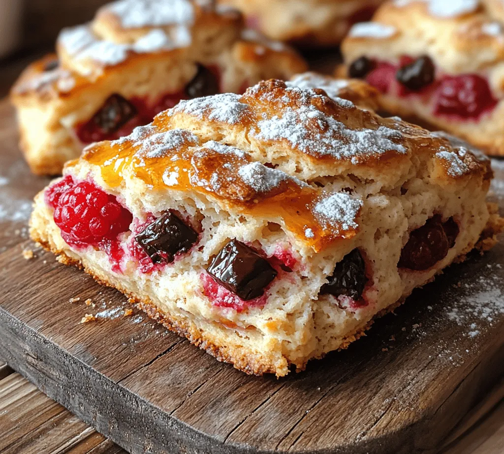 Scones have long been celebrated as a quintessential part of brunch and afternoon tea, offering a delightful way to indulge in both sweet and savory flavors. Among the myriad of scone varieties, the Raspberry Dark Chocolate Chunk Scones stand out with their perfect combination of tart and rich flavors. The tartness of fresh raspberries pairs beautifully with the deep, bittersweet notes of dark chocolate, creating a deliciously balanced treat that is both comforting and sophisticated.