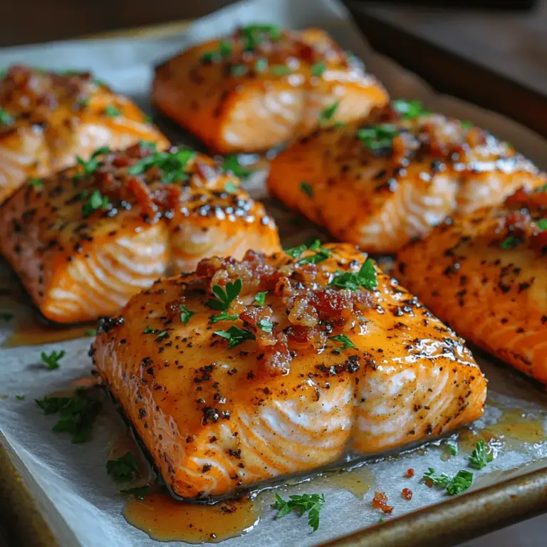 Are you ready to elevate your dining experience with a dish that beautifully balances sweet and savory flavors? Sticky Maple Bacon Crusted Salmon is a recipe that promises to do just that. Whether you're planning a cozy family dinner, a festive gathering with friends, or simply want to indulge in a restaurant-quality meal at home, this dish is an ideal choice. The combination of rich, flaky salmon fillets topped with a sticky maple glaze and crispy bacon creates a mouthwatering sensation that is both comforting and sophisticated.