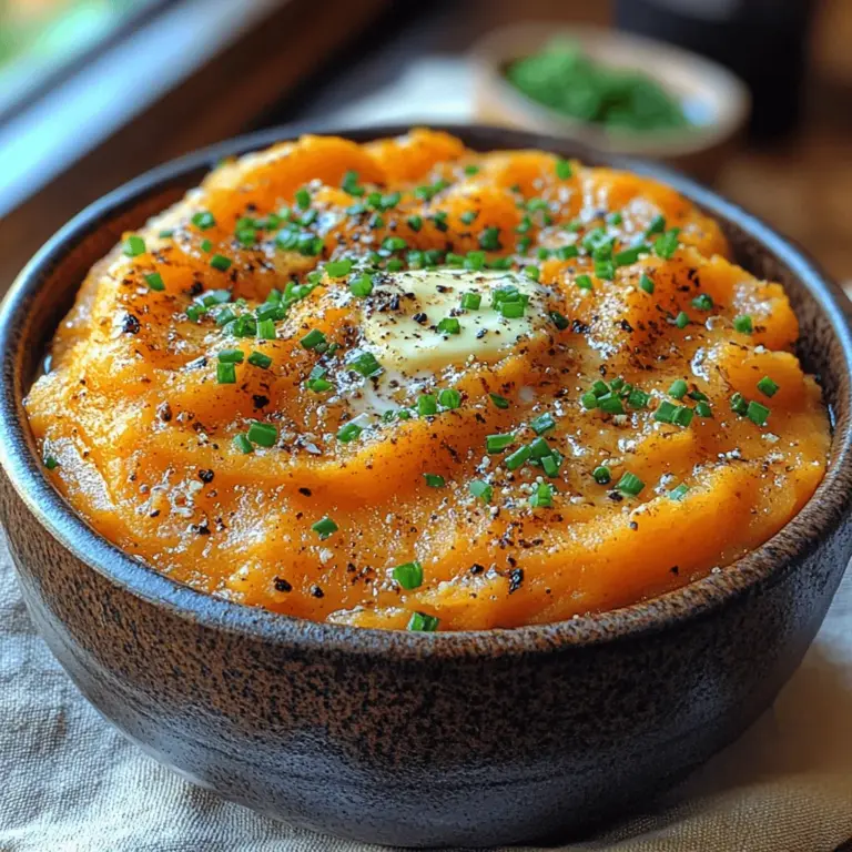 When it comes to comfort food, few dishes can compare to the rich, creamy delight of mashed potatoes. However, if you’re looking to elevate this classic side dish while still keeping it comforting and satisfying, Creamy Garlic Mashed Sweet Potatoes are the perfect choice. This dish combines the natural sweetness of orange-fleshed sweet potatoes with the robust flavor of garlic, creating a side that is not only delicious but also versatile enough to accompany a variety of main courses.