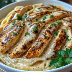 Cajun Chicken Alfredo Delight is a delectable dish that embodies a vibrant fusion of classic Italian and robust Cajun cuisine. Imagine the creamy richness of traditional Alfredo sauce harmoniously blending with the bold, spicy notes of Cajun seasoning, creating a culinary experience that tantalizes the taste buds. This dish is not only a feast for the palate but also a visual delight, showcasing a medley of colors and textures that make it perfect for both casual family dinners and special occasions.