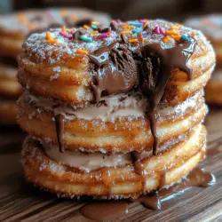 If you’re a fan of indulgent desserts, you’re in for a treat with the Chocolate Churro Ice Cream Sandwiches. This delightful fusion of crispy, cinnamon-sugar-coated churros and creamy, luscious ice cream is a mouthwatering experience that can satisfy any sweet tooth. Imagine biting into a warm churro, its exterior golden and crunchy, only to discover a rich scoop of ice cream nestled in between. Whether you’re hosting a summer barbecue, celebrating a birthday, or simply craving a sweet snack, this recipe promises to impress your guests and elevate your dessert game.