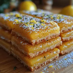 Lemon bars are a timeless dessert that holds a special place in the hearts of many. Their bright, zesty flavor and refreshing taste make them a perfect treat for any occasion, whether you’re hosting a summer barbecue, celebrating a birthday, or simply indulging in a sweet afternoon snack. The appeal of lemon bars lies not only in their vibrant citrus flavor but also in their unique melt-in-your-mouth texture. This delightful combination of creamy filling and buttery crust creates an experience that is both indulgent and satisfying.