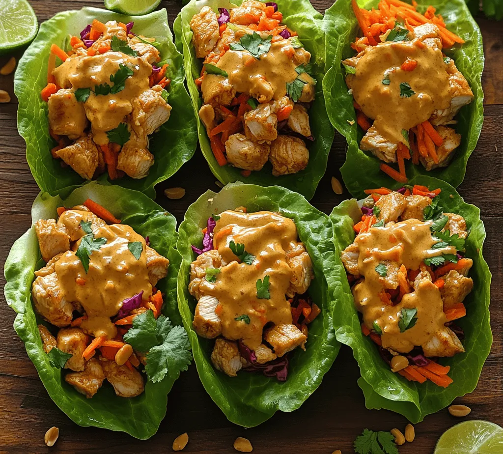 Originating from Thailand, lettuce wraps have become a popular dish in many Southeast Asian countries and have gained significant traction in Western cuisine. The concept of wrapping flavorful fillings in fresh greens is not just practical; it also enhances the dining experience by allowing individuals to customize their meals according to personal preferences. Thai Peanut Chicken Lettuce Wraps are particularly beloved for their combination of tender chicken, crunchy vegetables, and a rich peanut sauce that ties everything together. This dish celebrates the culinary philosophy of using fresh, high-quality ingredients to create meals that are both nutritious and satisfying.